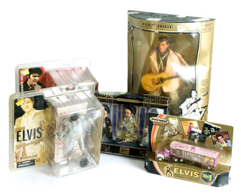 Appraisal: GROUP VINTAGE ELVIS COLLECTIBLES NEW IN BOXGroup of five vintage