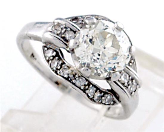 Appraisal: Diamond and platinum ring Old European cut diamond ct clarity