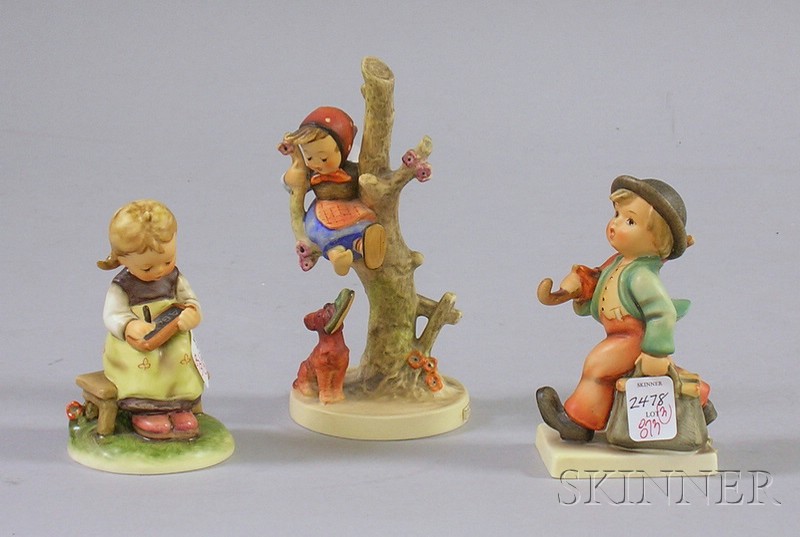 Appraisal: Three Ceramic Hummel Figures ht to in