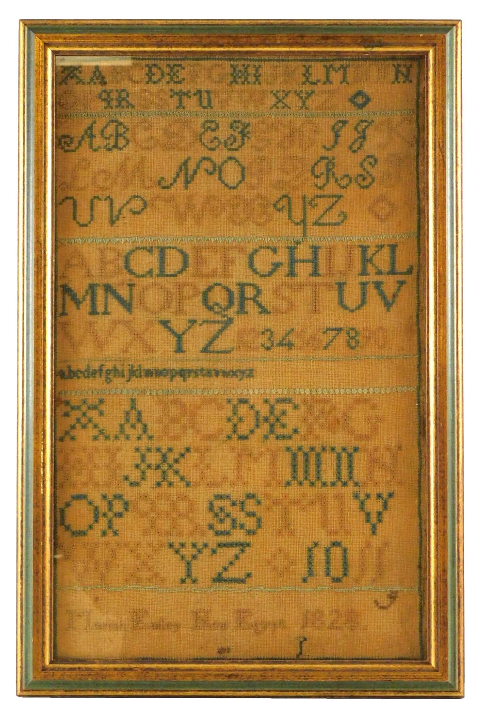 Appraisal: SAMPLER American alpha-numeric sampler signed 'Mariah Einley New Egypt thirteen