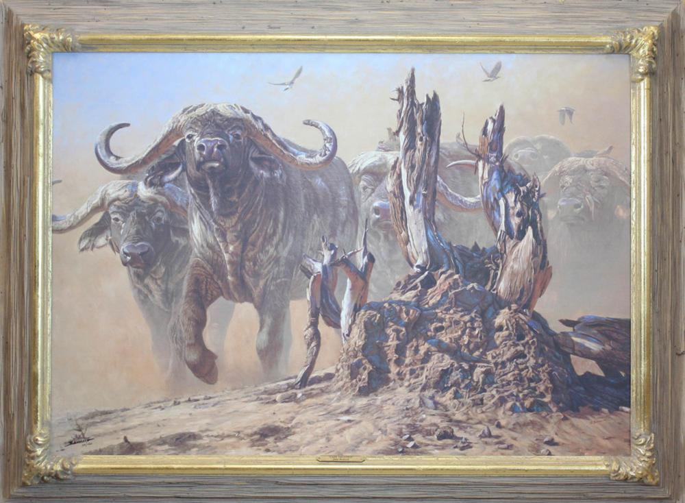 Appraisal: JOHN BANOVICH Washington Montana Africa born print on canvas Cape