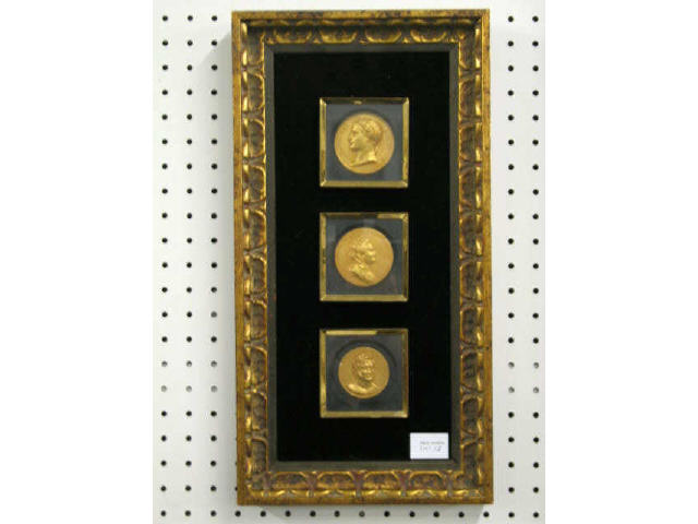 Appraisal: French Bronze Medals Fancy Frame