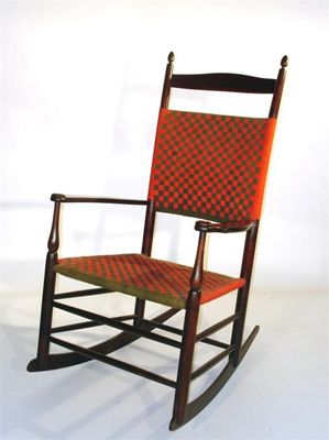 Appraisal: A Shaker's No rocking chair with woven fabric seat and