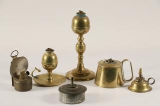 Appraisal: EARLY LANTERNS Collection of th c Metal Whale Oil and