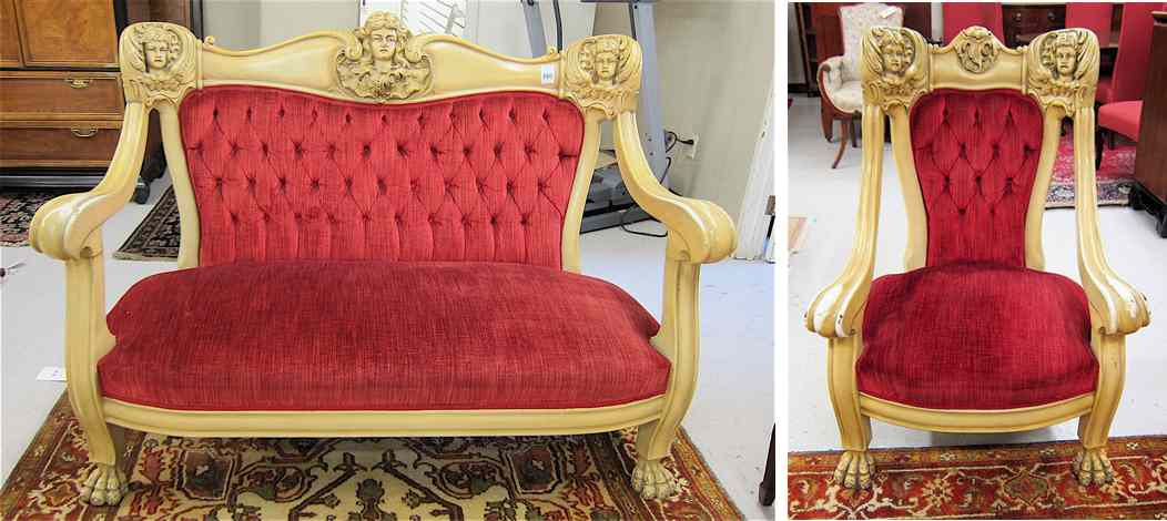 Appraisal: VICTORIAN RENAISSANCE REVIVAL STYLE PARLOR SEATING FURNITURE SET American mid-