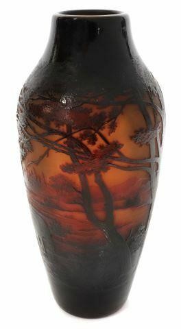 Appraisal: French cameo glass vase designed by Paul Nicolas French -