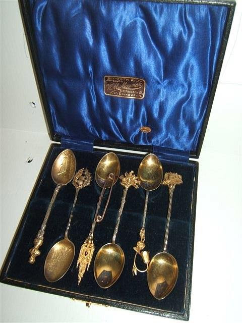 Appraisal: Six various silver teaspoons each with a Scottish themed finial