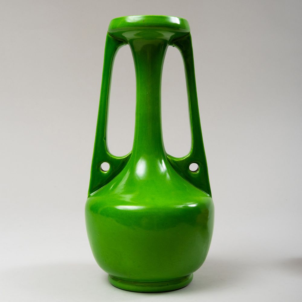 Appraisal: Henry Tooth Green Glazed Vase for Bretby Impressed mark x