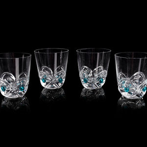 Appraisal: A Set of Sixteen Lalique Flouride Tumblers Second Half th