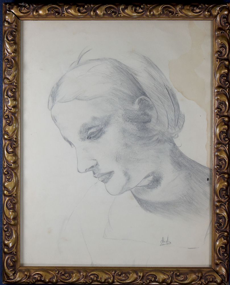 Appraisal: Signed Portrait of a Woman Signed Portrait of a Woman