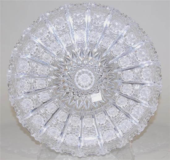 Appraisal: ETCHED CRYSTAL FRUIT PLATE Brillliant cut D