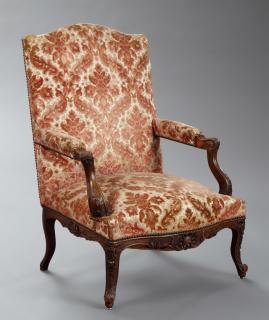 Appraisal: Louis XV Style Carved Beech Fauteuil late th c Louis