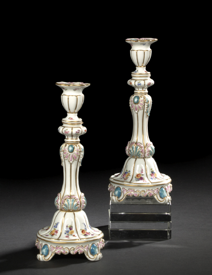 Appraisal: Fine Pair of Jacob Petit Paris Porcelain Quatrepodal Candlesticks second