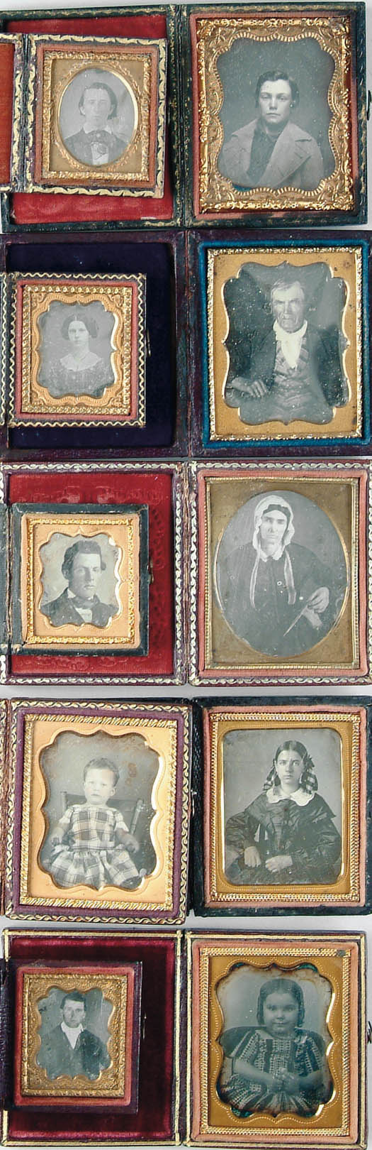 Appraisal: LOT OF TEN CASED DAGUERREOTYPES Six plate and four plate