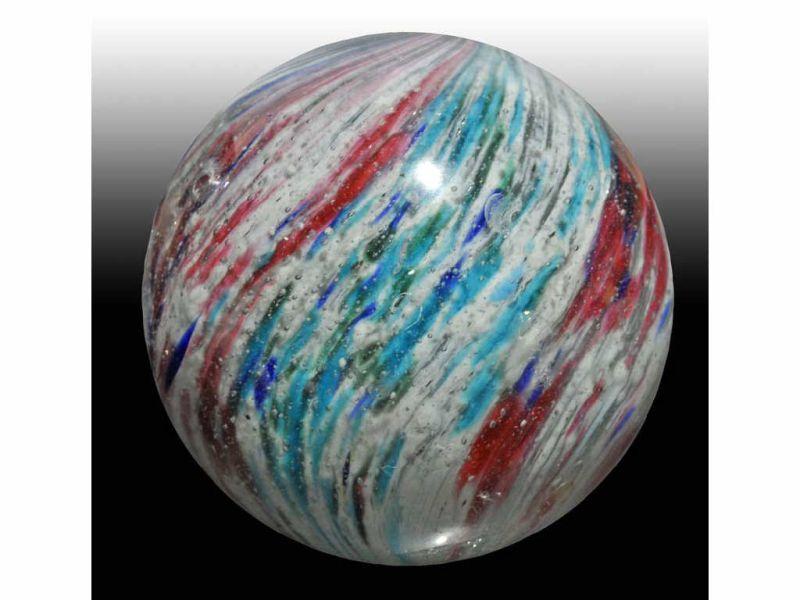 Appraisal: Onionskin Partly Lobed Marble Description - '' Green and white