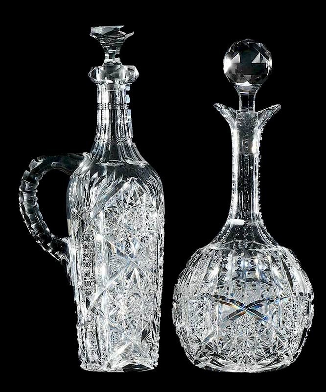 Appraisal: Two Libbey Cut Glass Decanters one Ellsmere pattern with prism