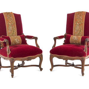 Appraisal: A Pair of Italian Louis XV Style Carved and Parcel