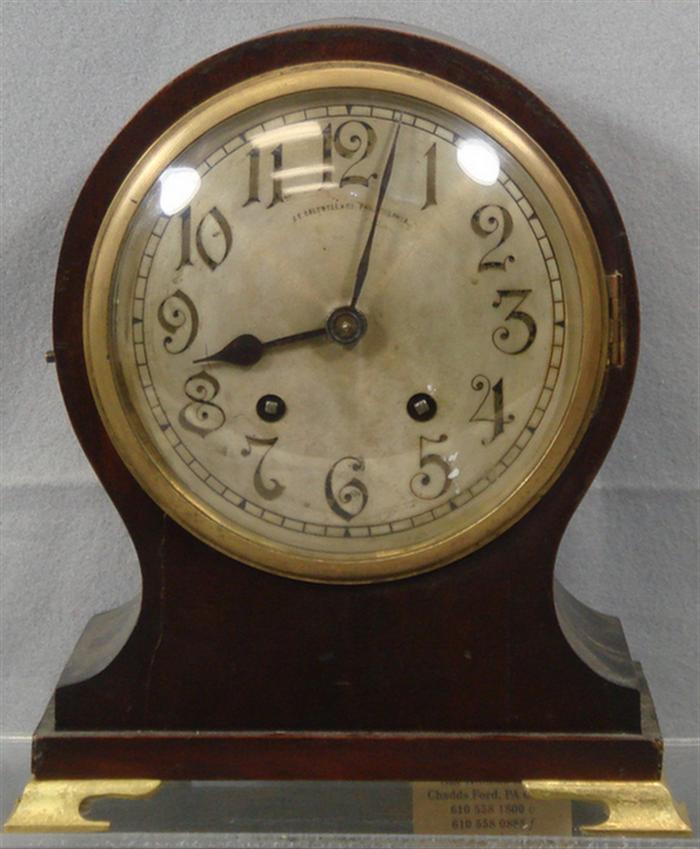 Appraisal: Mahogany mantle clock Winterhalder Hoffmeier Germany for JE Caldwell Philadelphia