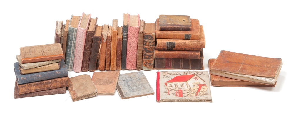 Appraisal: GROUPING OF BOOKS Nineteenth century Some books with homespun covers