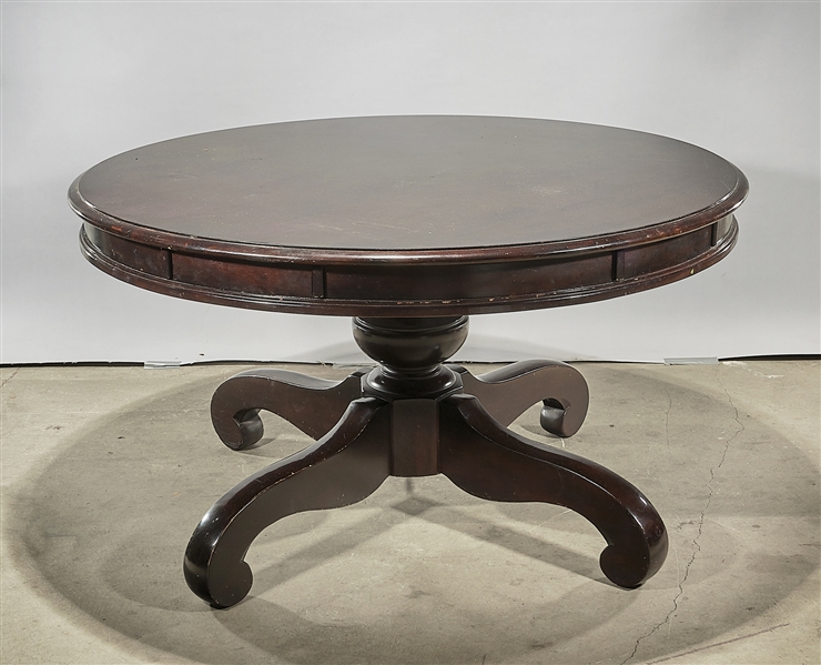 Appraisal: Round pedestal table with leaves x with leaves approx Condition