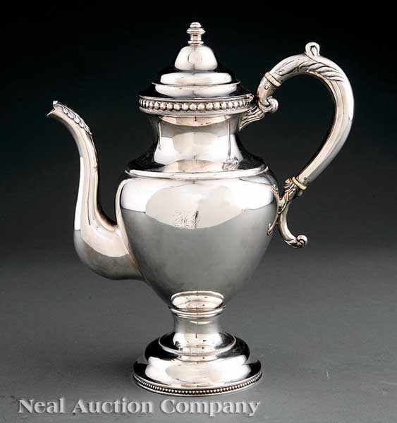 Appraisal: An American Coin Silver Coffee Pot Isaac Speer Chicago wc