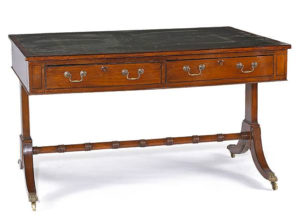 Appraisal: A Regency style mahogany writing table late th century The