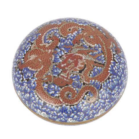 Appraisal: A Cloisonn Enamel Dragon Box and Cover Qing Dynasty th