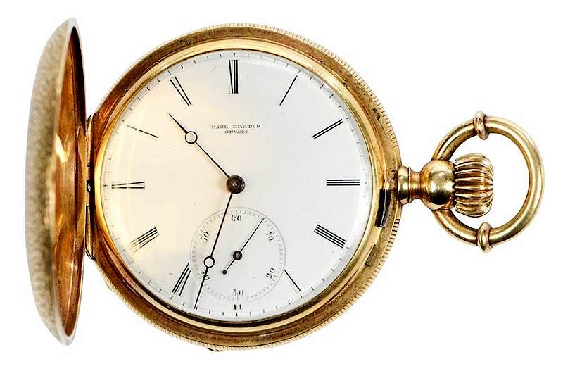 Appraisal: kt Paul Breton Pocket Watch mm case Roman numeral hour