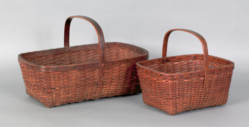 Appraisal: Pair of nesting Bellefonte Pennsylvania baskets th c h w