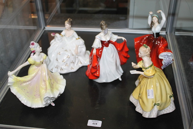 Appraisal: A COLLECTION OF FIVE ROYAL DOULTON FIGURES OF LADIES 'The