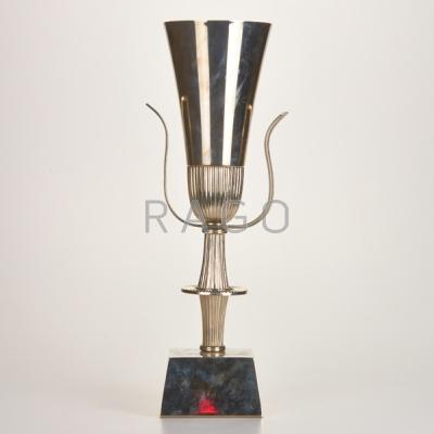 Appraisal: TOMMI PARZINGER Urn-shaped table lamp USA mid- th c Silver-plated