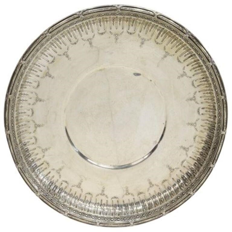 Appraisal: American sterling silver round tray Gorham Manufacturing Company in the