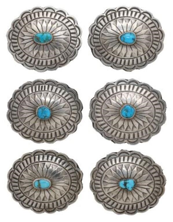 Appraisal: lot of Native American silver content unknown conchos oval form