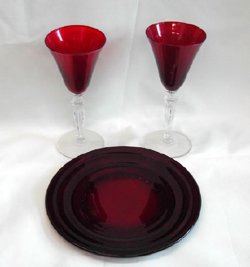 Appraisal: Twenty-Seven-Piece Collection of Ruby Red Glassware consisting of an attractive