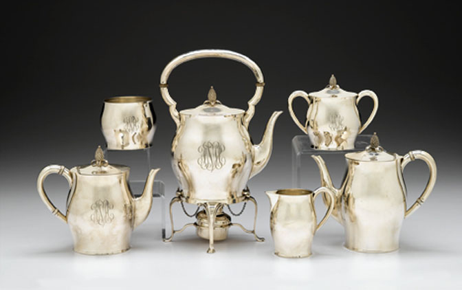 Appraisal: Tuttle sterling silver six-piece tea coffee service Comprising a teapot