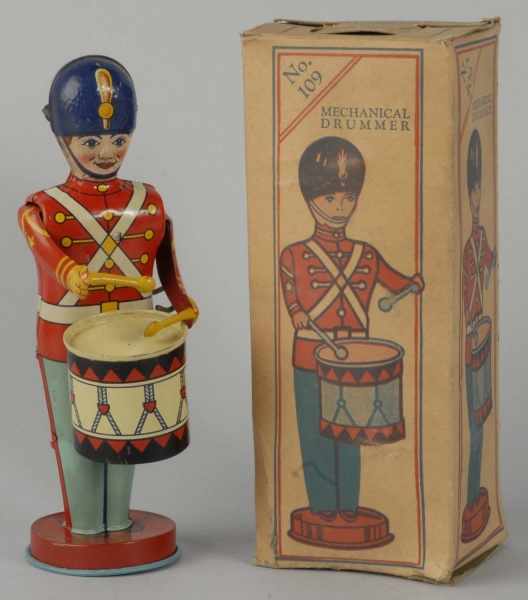 Appraisal: Tin Litho Chein Drummer Wind-Up Toy Description American Working Minimal