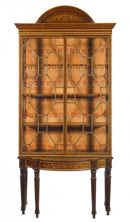 Appraisal: A FINE VICTORIAN MAHOGANY CABINET with sycamore and ebony dart