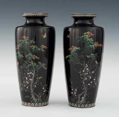 Appraisal: A Pair of Fine Cloisonne Vases Meiji Period Circa in