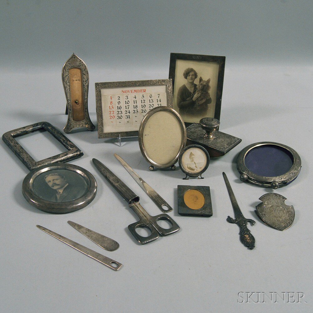 Appraisal: Group of Miscellaneous Sterling Silver Frames and Desk Accessories including