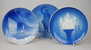 Appraisal: Nine Bing Grondahl year commemorative plates including Olympic Games Munich