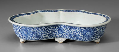 Appraisal: Blue-and-White Porcelain Planter Chinese th century narcissus planter flat rim