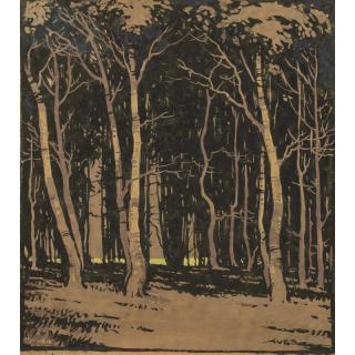 Appraisal: Walter Spradbery Woodcut Framed woodcut The Wood by Walter Spradbery