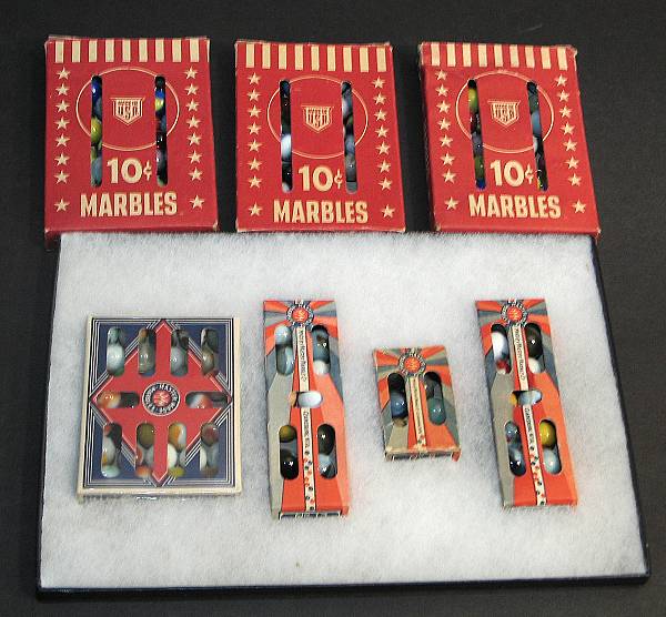 Appraisal: Master Marble grouping Ensemble of Master Marbles including boxed Master