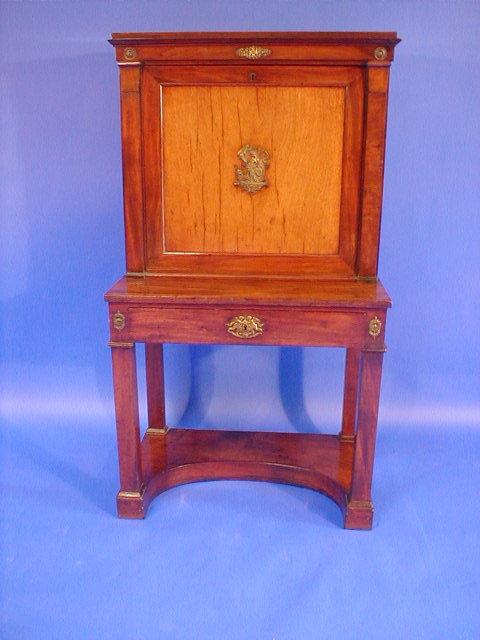 Appraisal: An early thC French mahogany secretaire a abattant with gilt