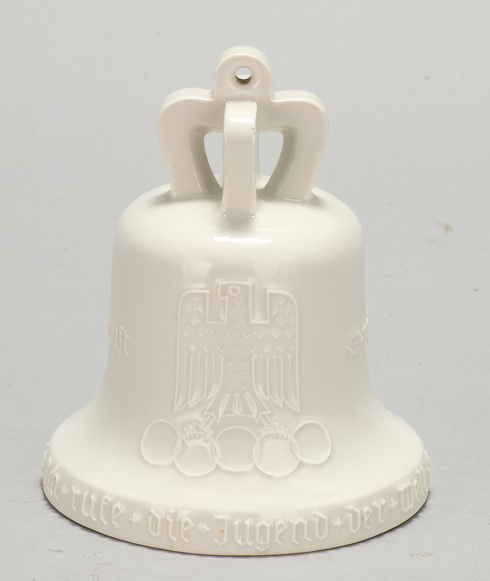 Appraisal: KPM COMMEMORATIVE PORCELAIN BELL FROM THE BERLIN OLYMPICS Decorated with