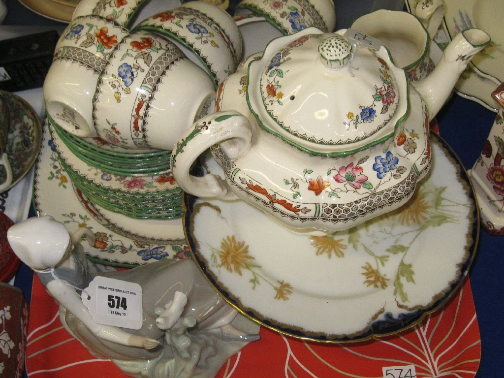 Appraisal: Lot comprising Spode Chinese Rose teawares and a Lladro figure