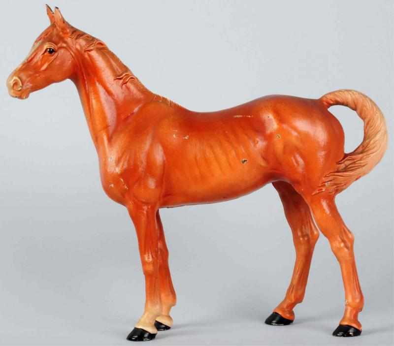 Appraisal: Cast Iron Horse Doorstop Hubley Full-figure Chestnut in color Condition