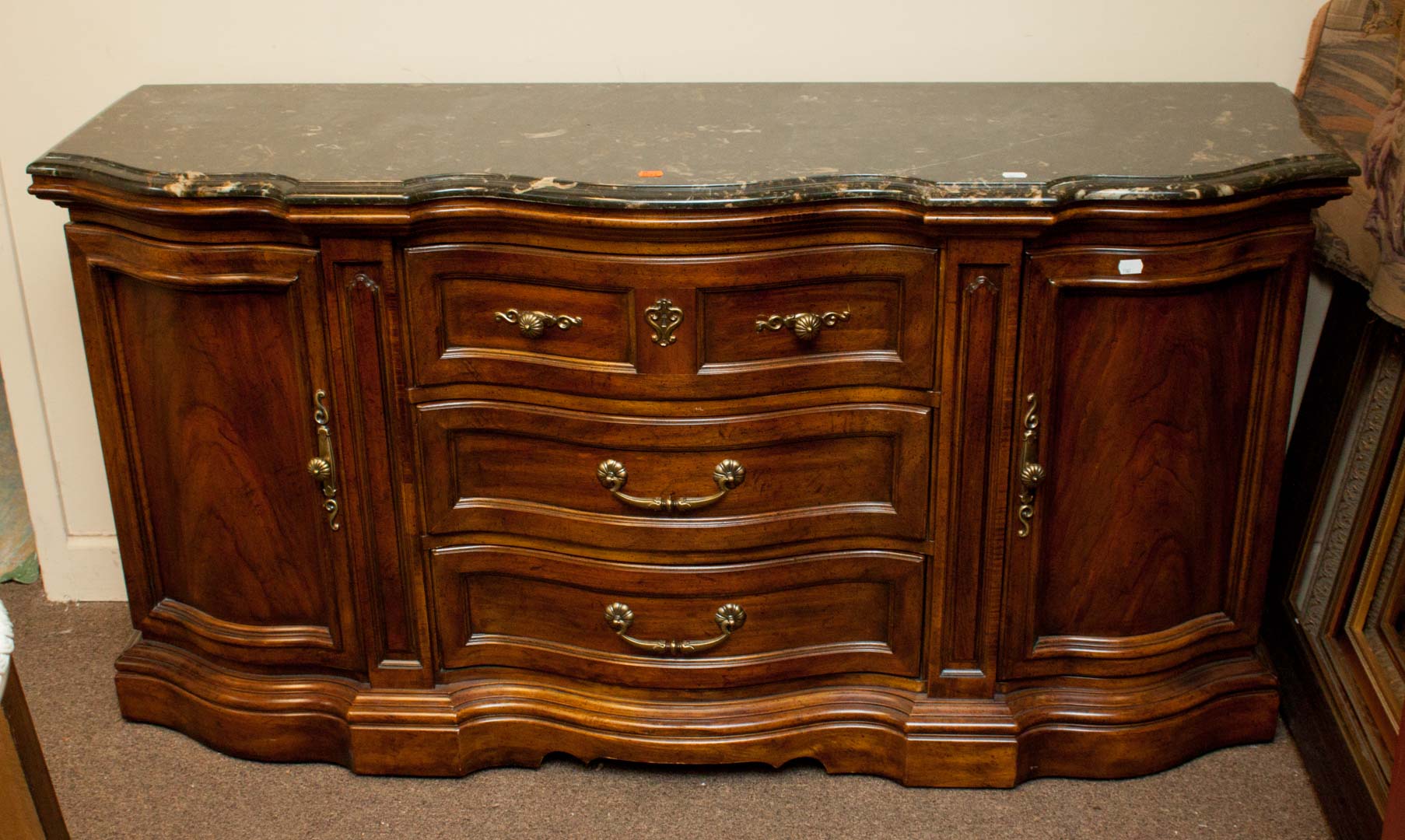 Appraisal: Marble top buffet