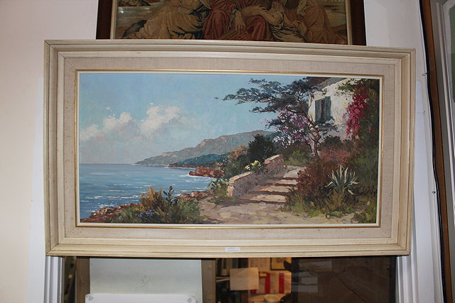 Appraisal: CORBET TH CENTURY SCHOOL MEDITERRANEAN COASTLINE OIL ON CANVAS signed