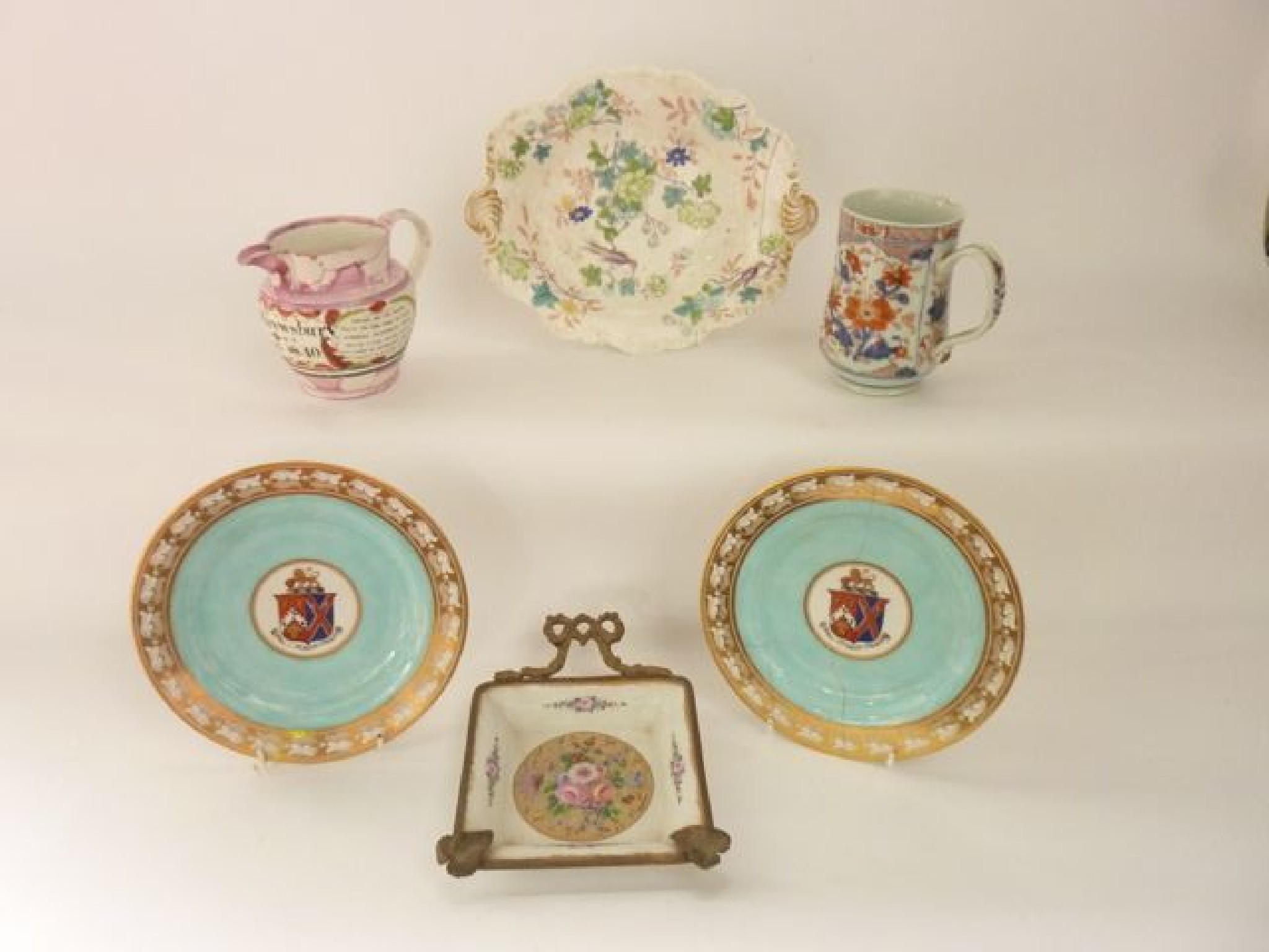 Appraisal: A collection of mainly th century ceramics including a pink